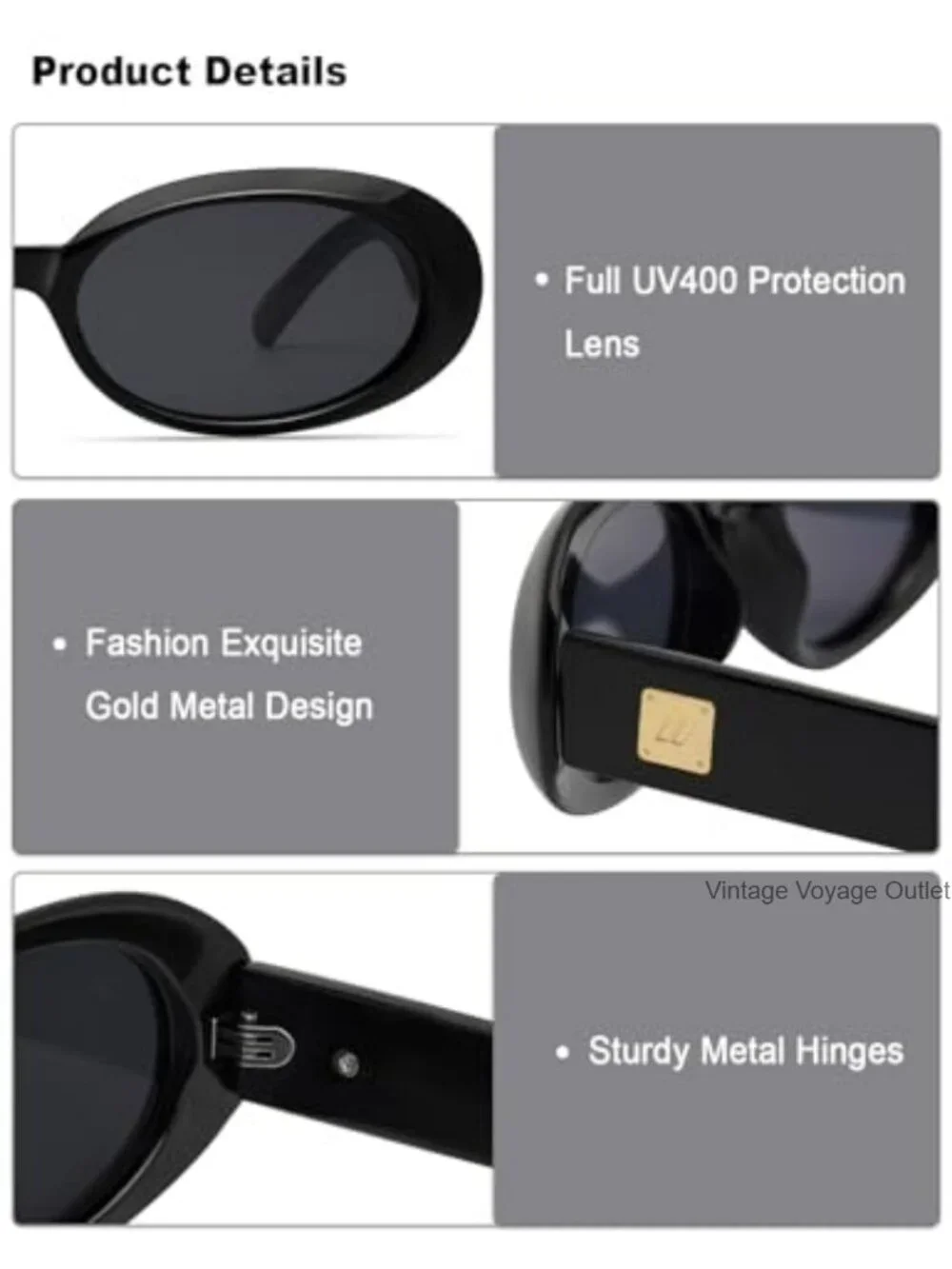 Retro Oval Sunglasses 2-Pack Small 90s Vintage UV Protection
